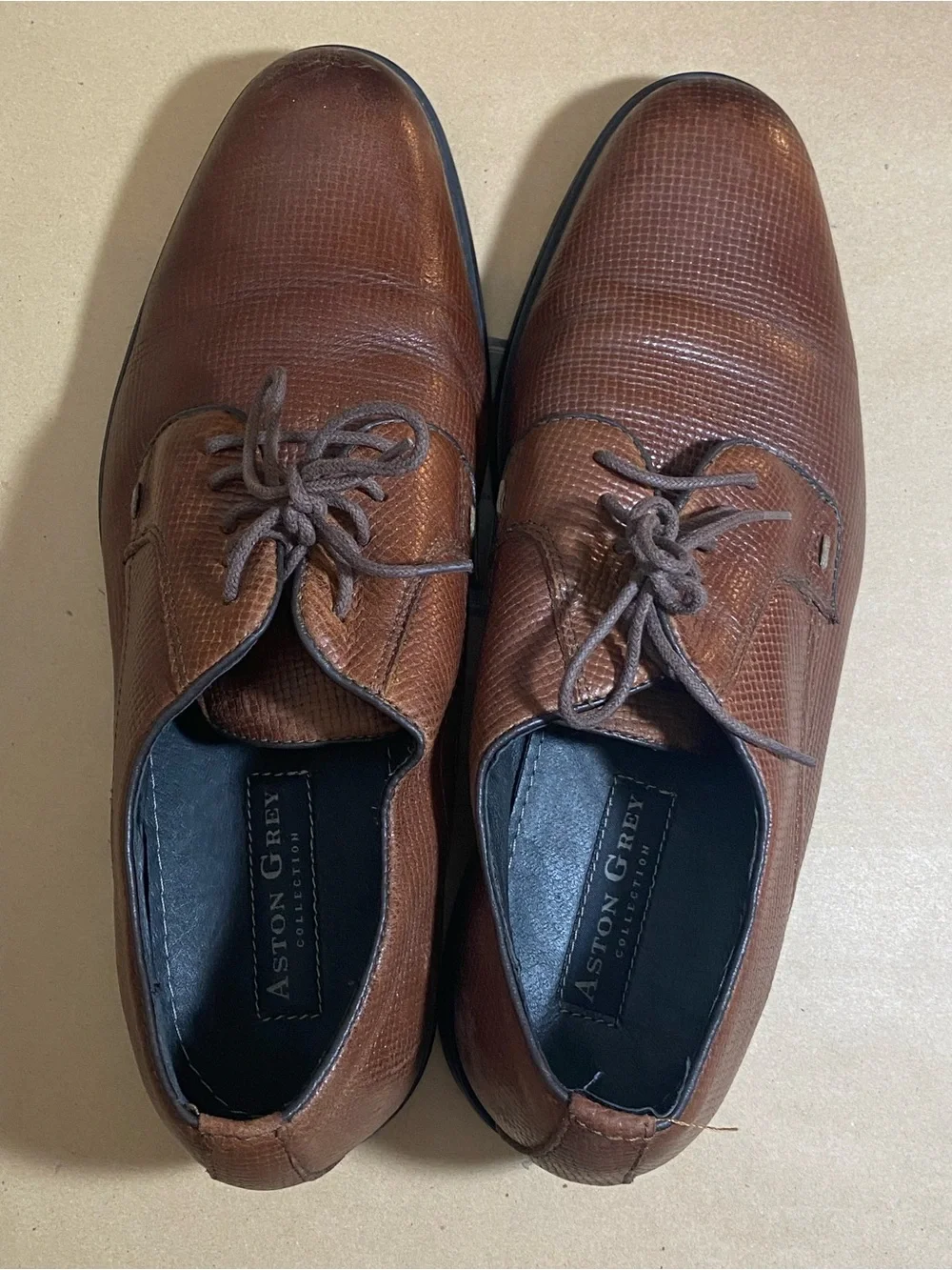 Easton Men's Brown Leather Lace-Up Derby Shoes
